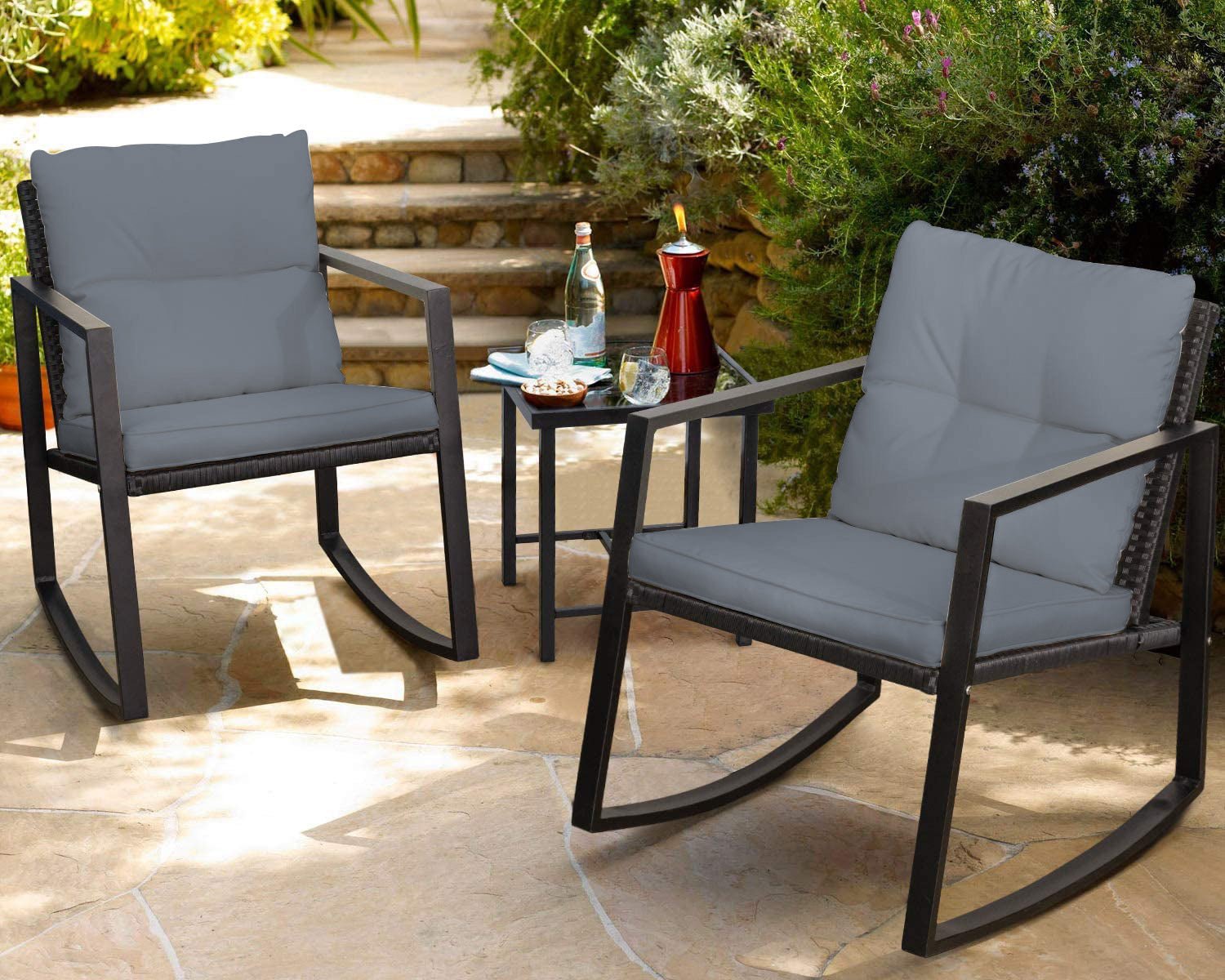 3 PCS Patio Outdoor Furniture Rocking Chair Set – WSS21 726620 - with | Sold by Uncle Wiener's Wholesale