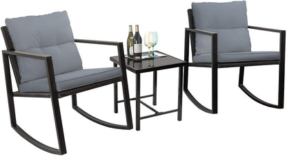 3 PCS Patio Outdoor Furniture Rocking Chair Set – WSS21 726620 - with | Sold by Uncle Wiener's Wholesale