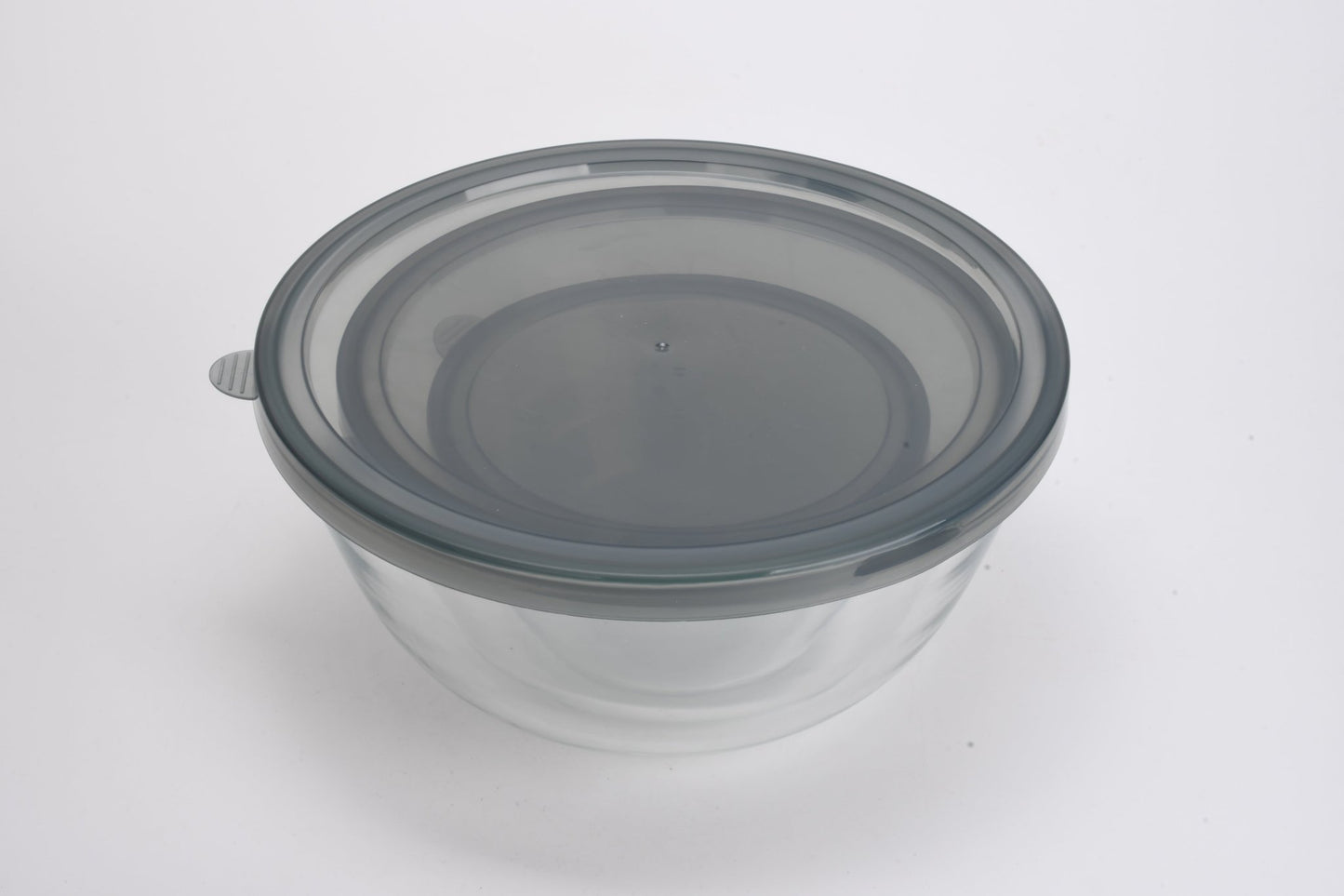 3 PCS Round Glass Bowl Set with Grey Lids 1050ml / 2650ml / 4300ml S680102 - with | Sold by Uncle Wiener's Wholesale