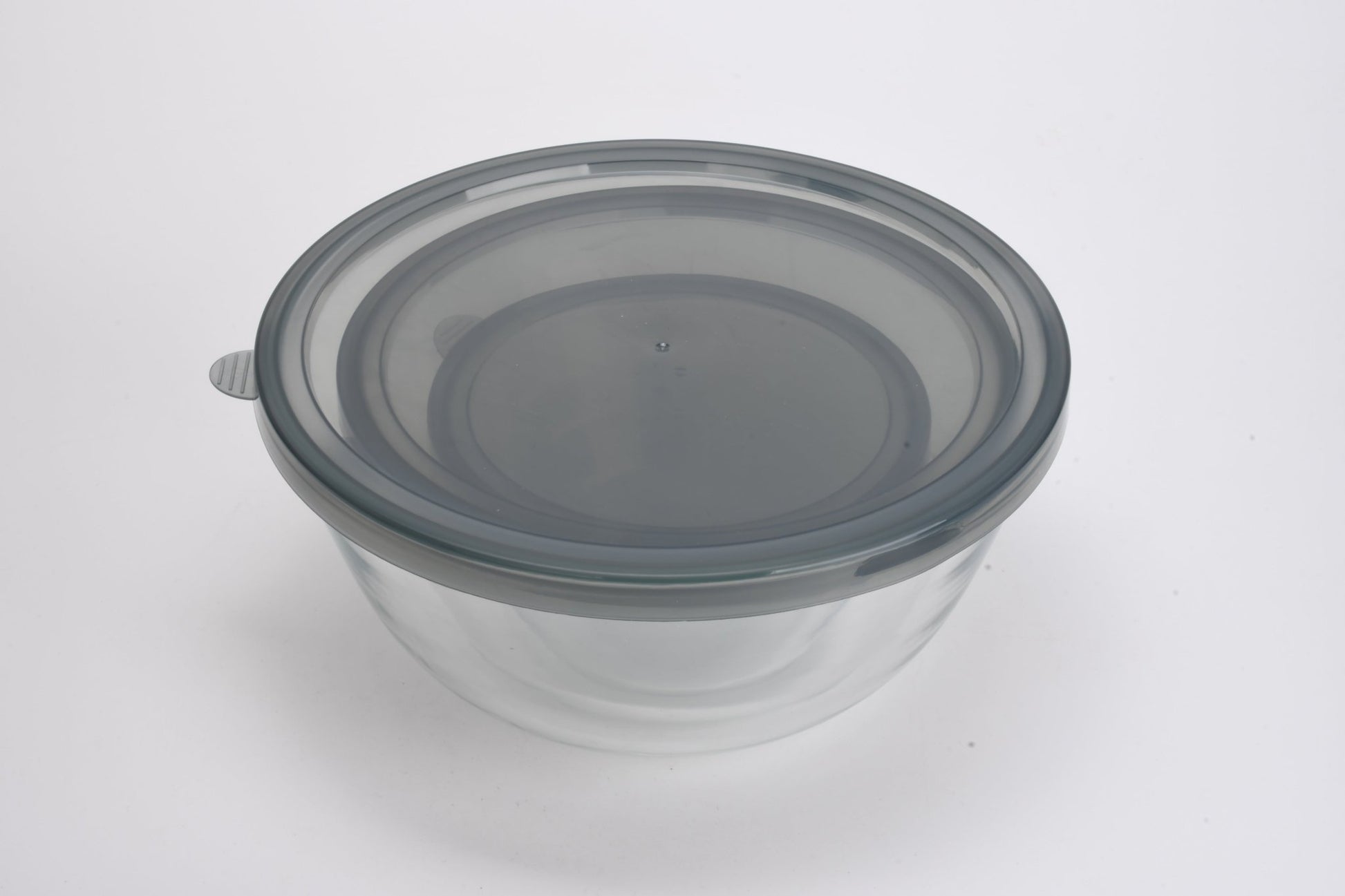 3 PCS Round Glass Bowl Set with Grey Lids 1050ml / 2650ml / 4300ml S680102 - with | Sold by Uncle Wiener's Wholesale