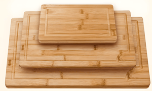 3 Piece Bamboo Cutting Board Set 15" 15" Thick Kitchen Chopping Boards BC3P