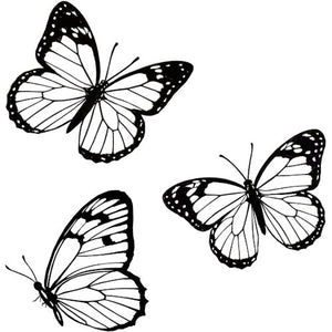 3-Piece Black Iron Butterfly Wall Art Set for Garden, Fence, Patio, Porch & Home Decor ONWD1212