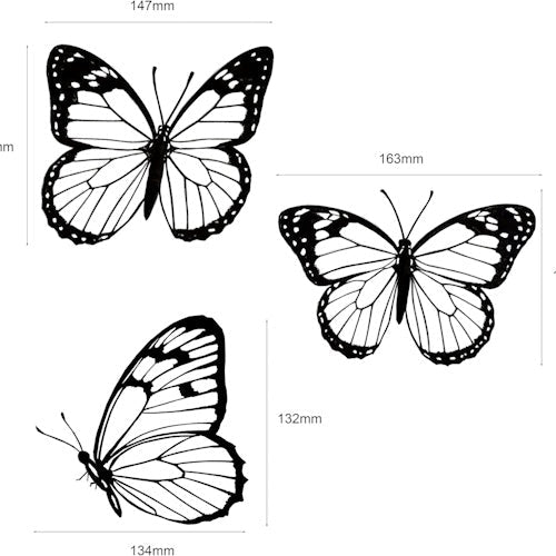 3-Piece Black Iron Butterfly Wall Art Set for Garden, Fence, Patio, Porch & Home Decor ONWD1212 - with | Sold by Uncle Wiener's Wholesale