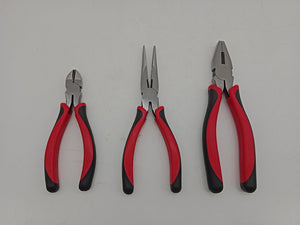 3-Piece Cutting Pliers Set 6" 8" Diagonal Long Nose Linesman T1000