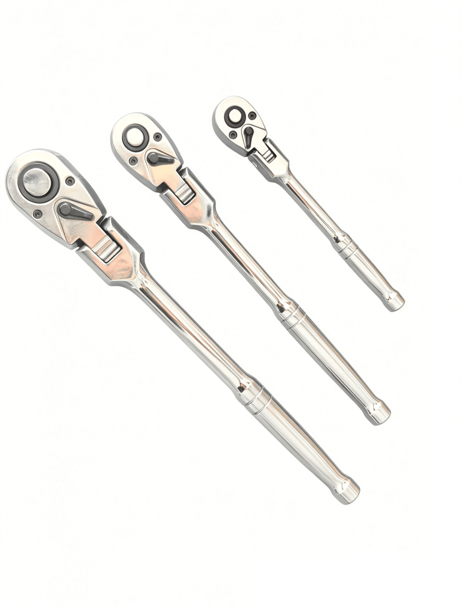 3-Piece Flex Head Ratchet Wrench Set 1/4" 3/8" 1/2" Drive 72-Tooth 3P72T - with | Sold by Uncle Wiener's Wholesale