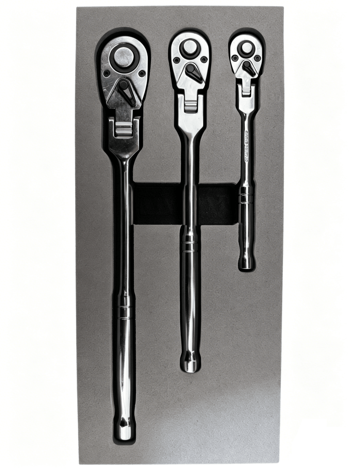 3-Piece Flex Head Ratchet Wrench Set 1/4" 3/8" 1/2" Drive 72-Tooth 3P72T - with | Sold by Uncle Wiener's Wholesale