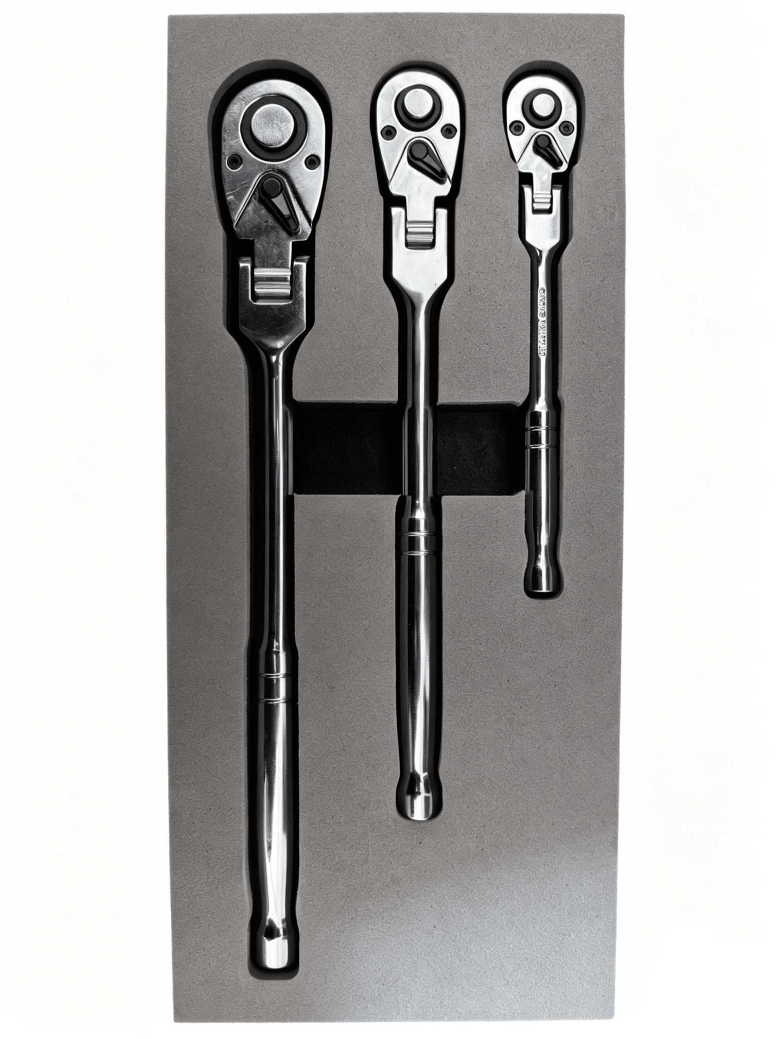 3-Piece Flex Head Ratchet Wrench Set 1/4" 3/8" 1/2" Drive 72-Tooth 3P72T - with | Sold by Uncle Wiener's Wholesale