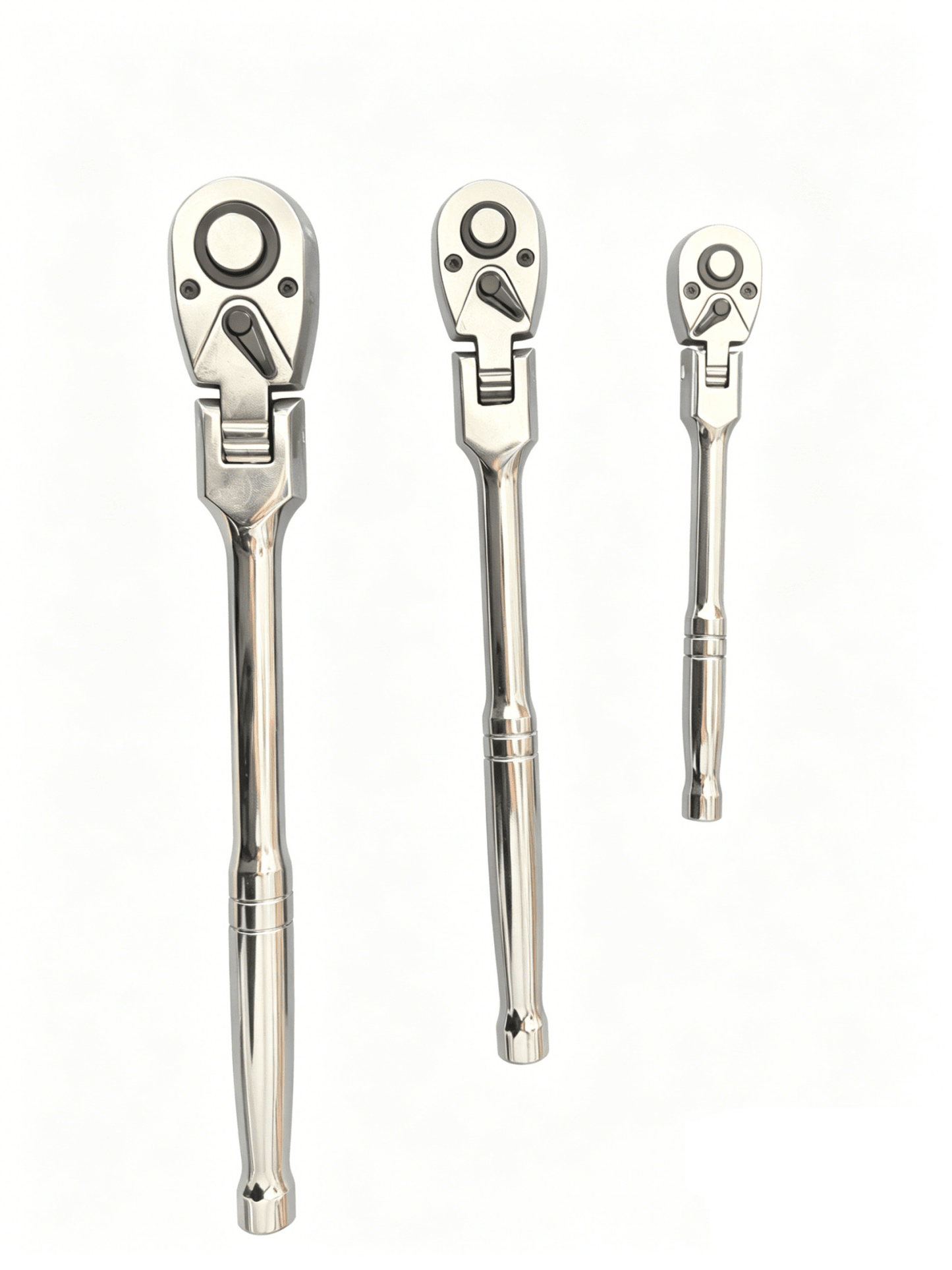 3-Piece Flex Head Ratchet Wrench Set 1/4" 3/8" 1/2" Drive 72-Tooth 3P72T - with | Sold by Uncle Wiener's Wholesale