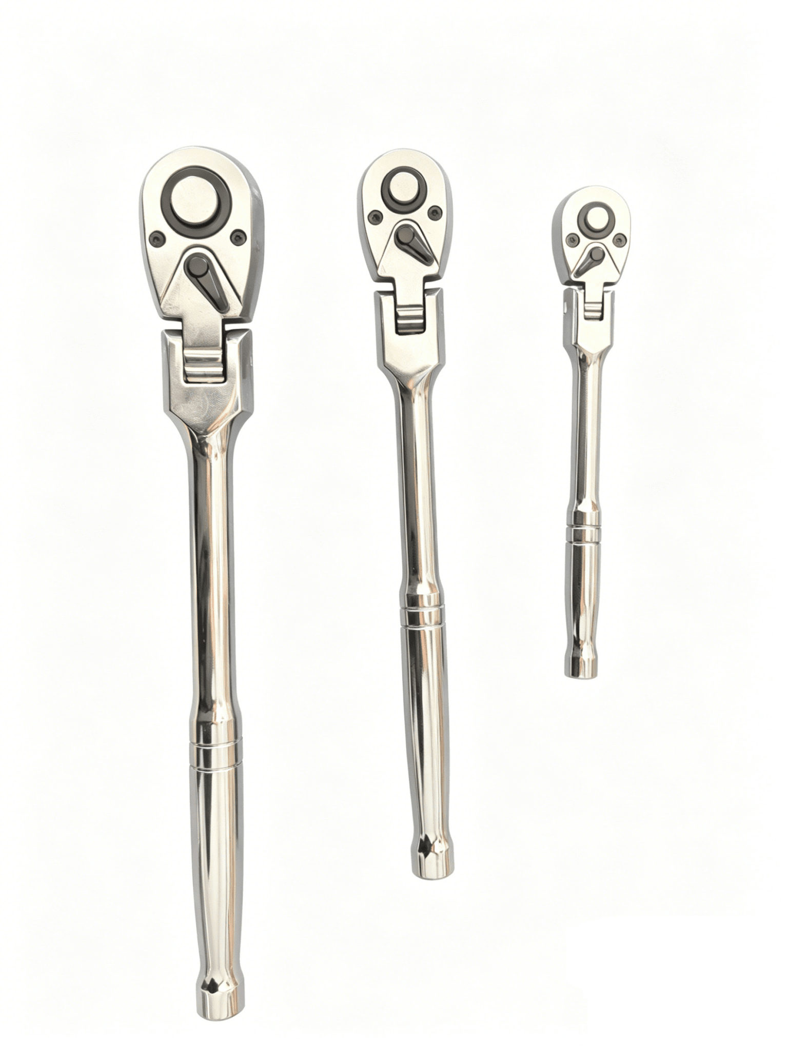 3-Piece Flex Head Ratchet Wrench Set 1/4" 3/8" 1/2" Drive 72-Tooth 3P72T - with | Sold by Uncle Wiener's Wholesale