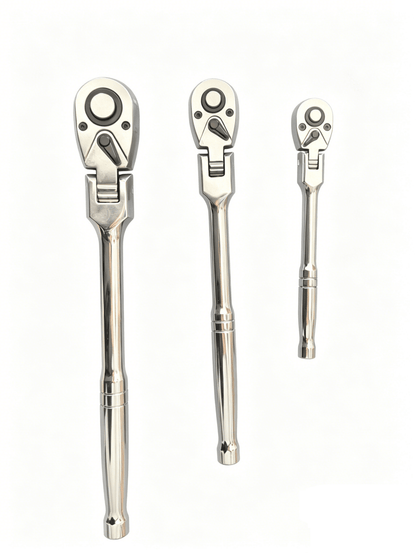3-Piece Flex Head Ratchet Wrench Set 1/4" 3/8" 1/2" Drive 72-Tooth 3P72T - with | Sold by Uncle Wiener's Wholesale