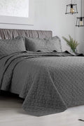 3 - Piece Microfiber Quilt Set – Basketweave Pattern Bedspread, Twin, Queen & King - with QUEEN | Sold by Uncle Wiener's Wholesale