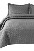 3 - Piece Microfiber Quilt Set – Basketweave Pattern Bedspread, Twin, Queen & King - with QUEEN | Sold by Uncle Wiener's Wholesale