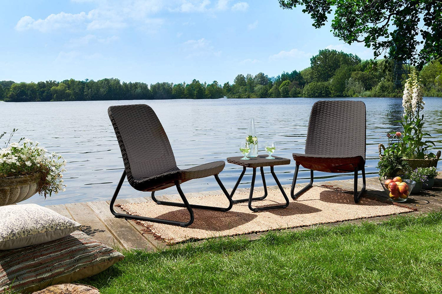 3 - Piece Patio Furniture Set with Side Table – Resin Rattan Outdoor Chairs Set S3039 - Furniture with | Sold by Uncle Wiener's Wholesale