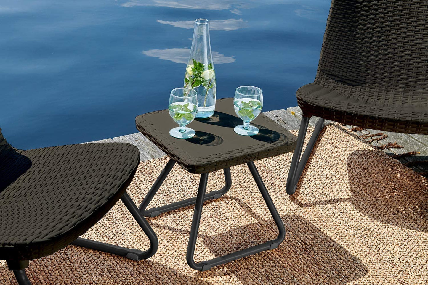 3 - Piece Patio Furniture Set with Side Table – Resin Rattan Outdoor Chairs Set S3039 - Furniture with | Sold by Uncle Wiener's Wholesale