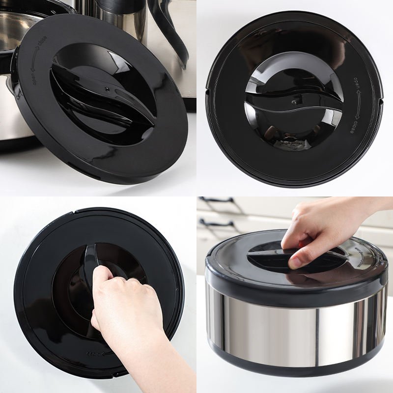 3-Piece Stainless Steel Fresh-Keeping Food Storage Pot Set 2L 4L 8L TK919 - with | Sold by Uncle Wiener's Wholesale