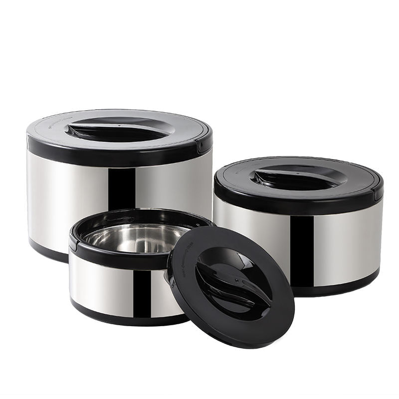3-Piece Stainless Steel Fresh-Keeping Food Storage Pot Set 2L 4L 8L TK919 - with | Sold by Uncle Wiener's Wholesale