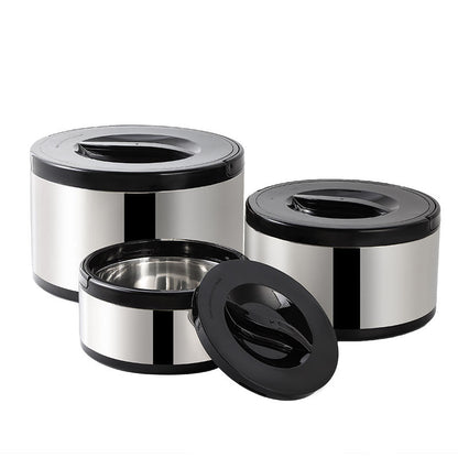 3-Piece Stainless Steel Fresh-Keeping Food Storage Pot Set 2L 4L 8L TK919 - with | Sold by Uncle Wiener's Wholesale