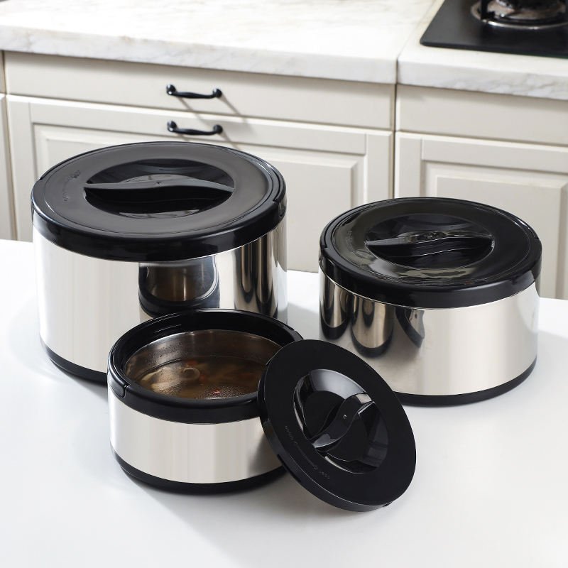 3-Piece Stainless Steel Fresh-Keeping Food Storage Pot Set 2L 4L 8L TK919 - with | Sold by Uncle Wiener's Wholesale