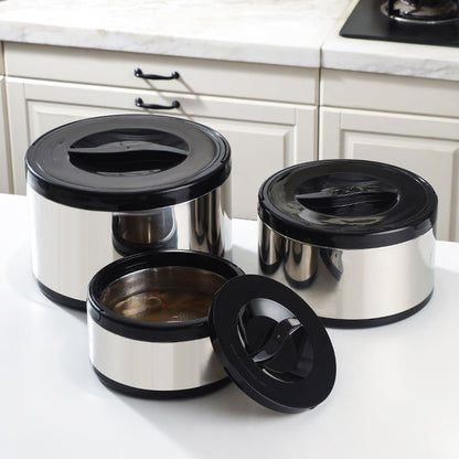 3-Piece Stainless Steel Fresh-Keeping Food Storage Pot Set 2L 4L 8L TK919 - with | Sold by Uncle Wiener's Wholesale