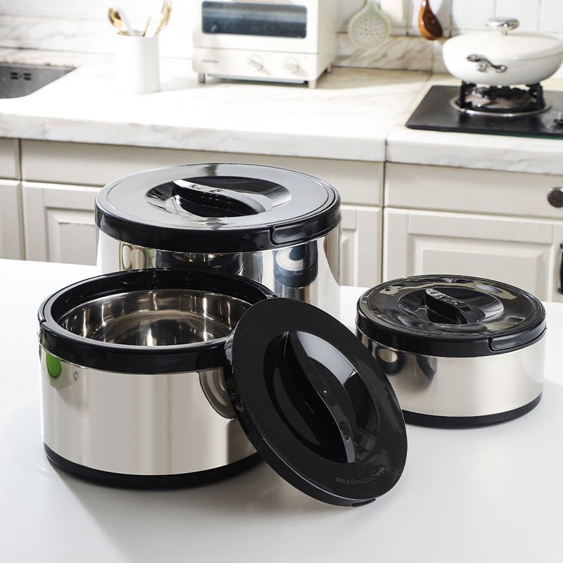 3-Piece Stainless Steel Fresh-Keeping Food Storage Pot Set 2L 4L 8L TK919 - with | Sold by Uncle Wiener's Wholesale