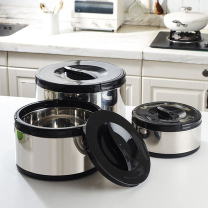 3-Piece Stainless Steel Fresh-Keeping Food Storage Pot Set 2L 4L 8L TK919 - with | Sold by Uncle Wiener's Wholesale