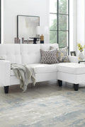 Reversible black sectional sofa in small apartment

Brown 3-seater L-shaped couch in modern room

White PU leather couch with chaise on right

Compact living room with small space sectional