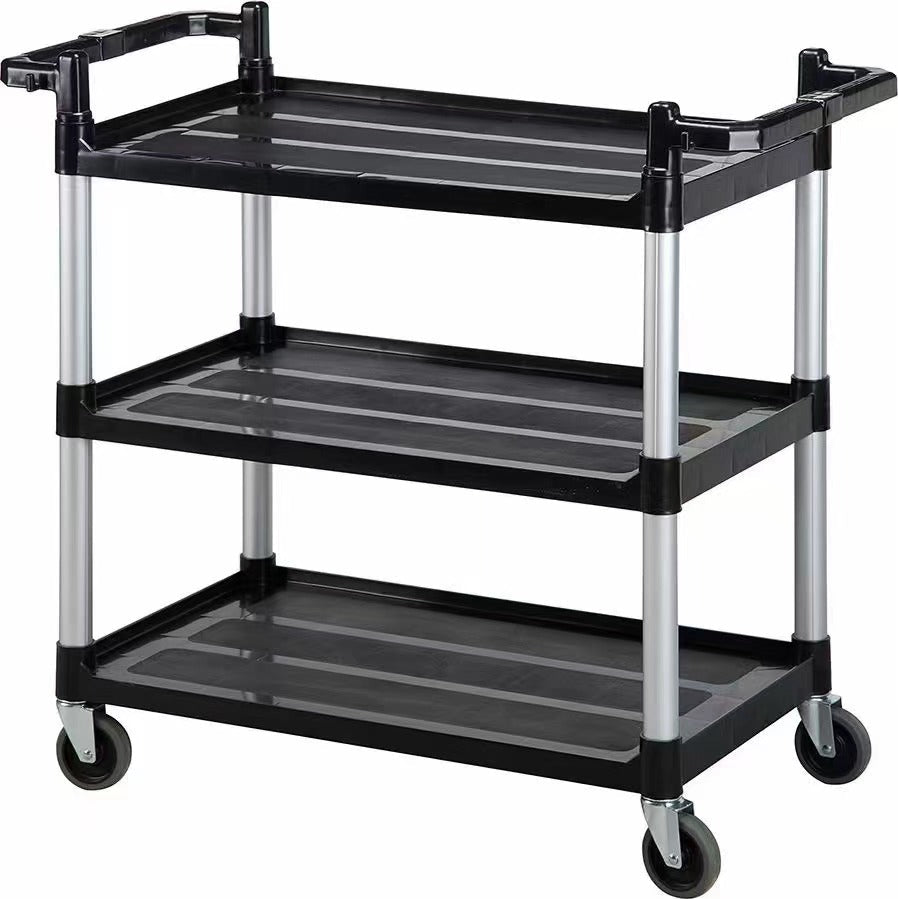 3 - Shelf Utility Janitorial Cart with Aluminum Handle – UP103BD - with | Sold by Uncle Wiener's Wholesale