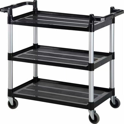 3 - Shelf Utility Janitorial Cart with Aluminum Handle – UP103BD - with | Sold by Uncle Wiener's Wholesale