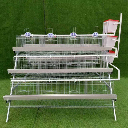 3 - Tier 96 - Layer Chicken Egg Laying Cage System – Poultry Coop Rack | SKU: 215414 - General Equipment with | Sold by Uncle Wiener's Wholesale