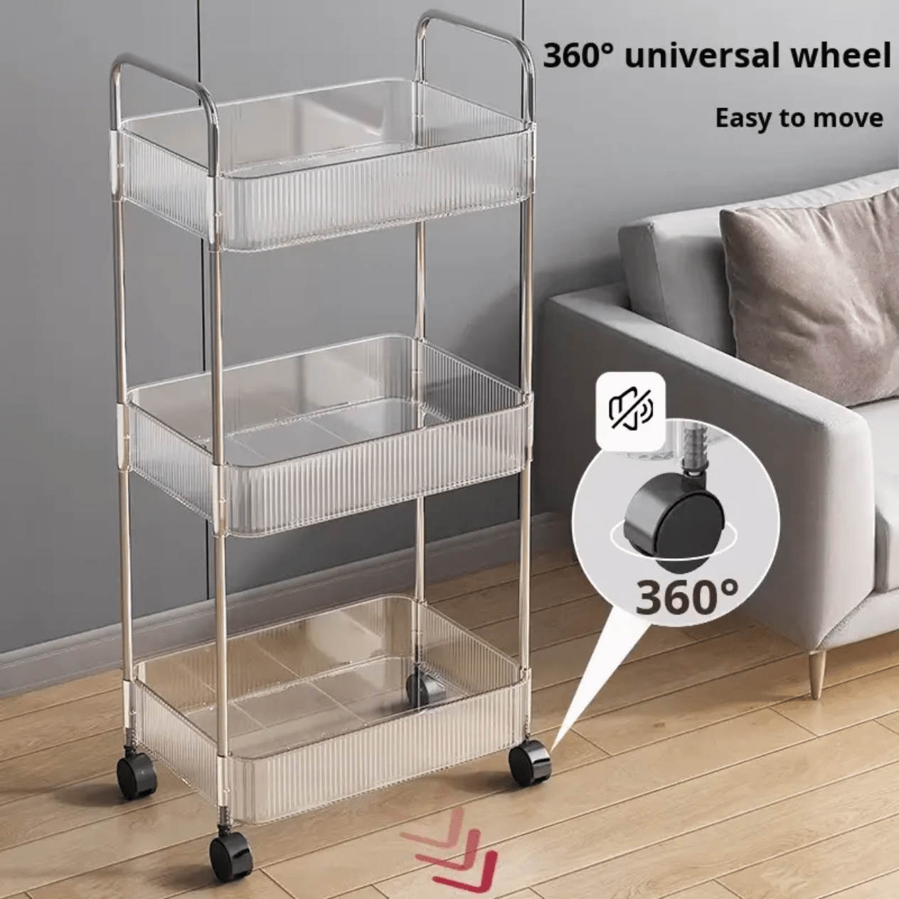 3-Tier Acrylic Storage Rack Small Clear Organizer Shelf 13" x 8.3" x 26" YYAC19 - with | Sold by Uncle Wiener's Wholesale