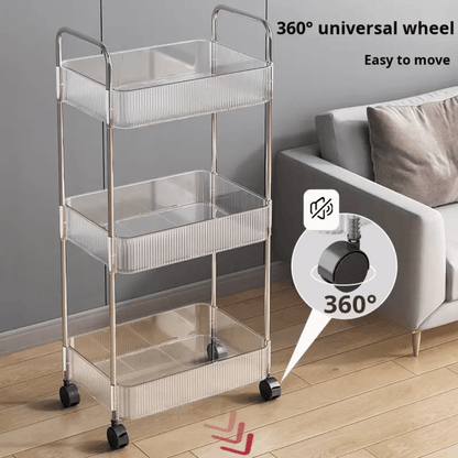 3-Tier Acrylic Storage Rack Small Clear Organizer Shelf 13" x 8.3" x 26" YYAC19 - with | Sold by Uncle Wiener's Wholesale