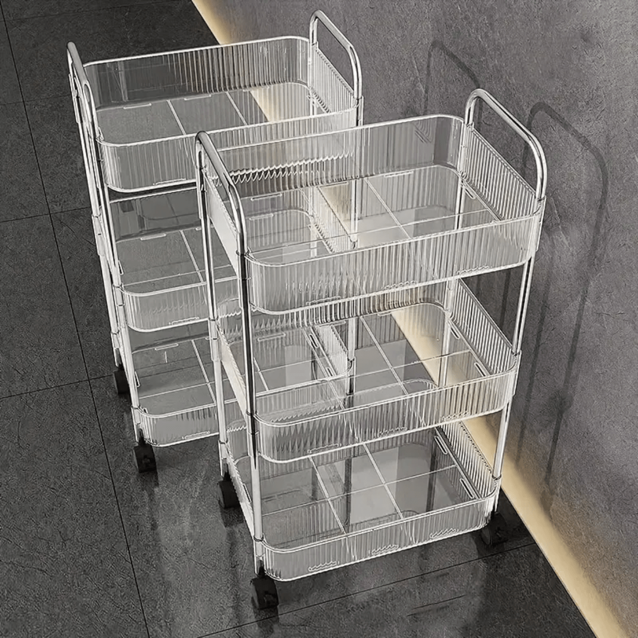 3-Tier Acrylic Storage Rack Small Clear Organizer Shelf 13" x 8.3" x 26" YYAC19 - with | Sold by Uncle Wiener's Wholesale