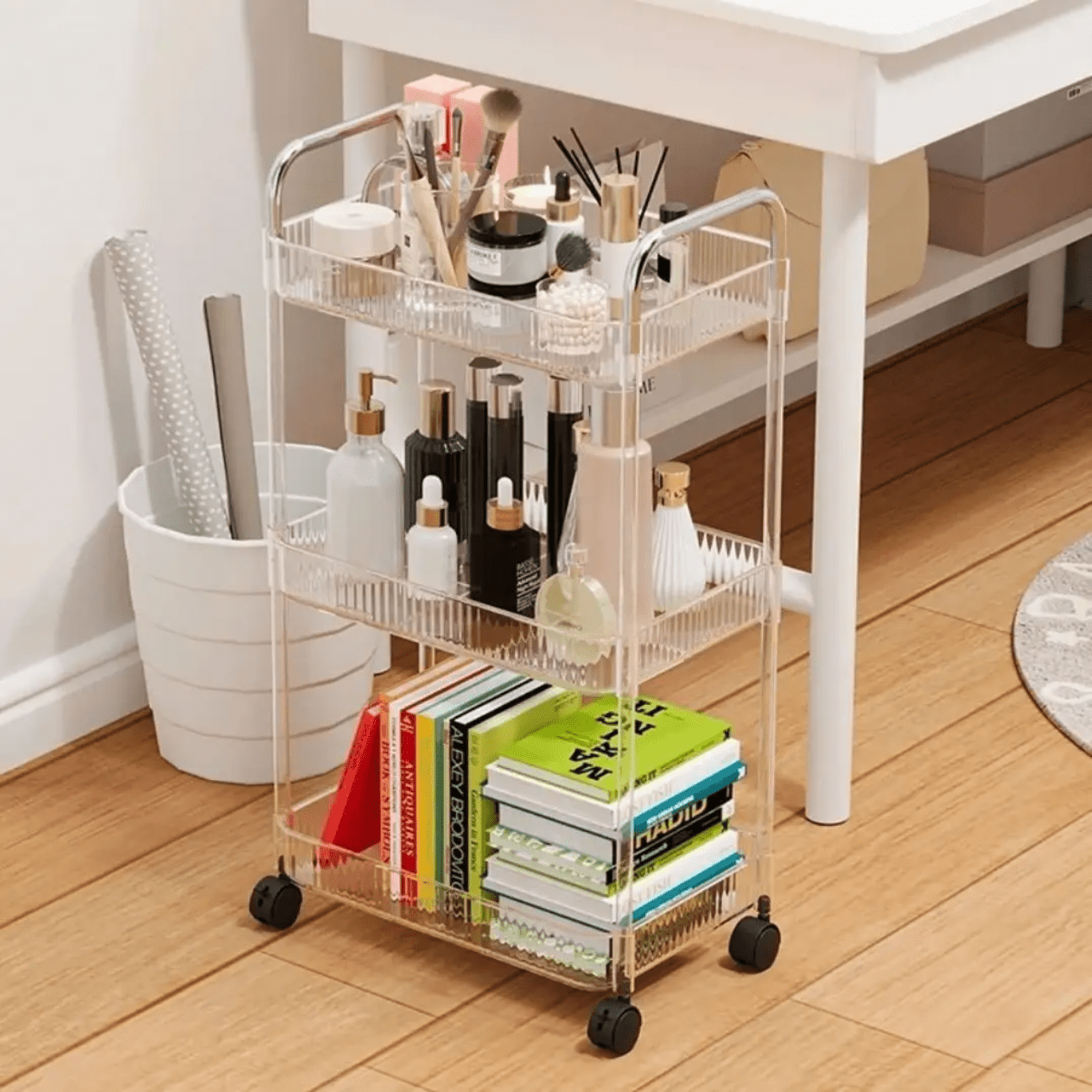 3-Tier Acrylic Storage Rack Small Clear Organizer Shelf 13" x 8.3" x 26" YYAC19 - with | Sold by Uncle Wiener's Wholesale