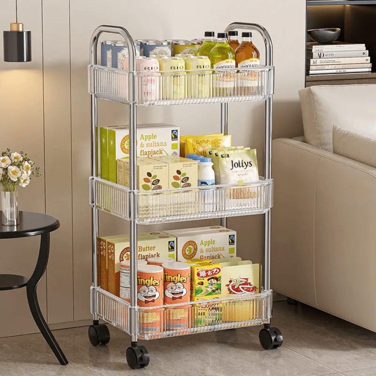 3-Tier Acrylic Storage Rack Small Clear Organizer Shelf 13" x 8.3" x 26" YYAC19 - with | Sold by Uncle Wiener's Wholesale