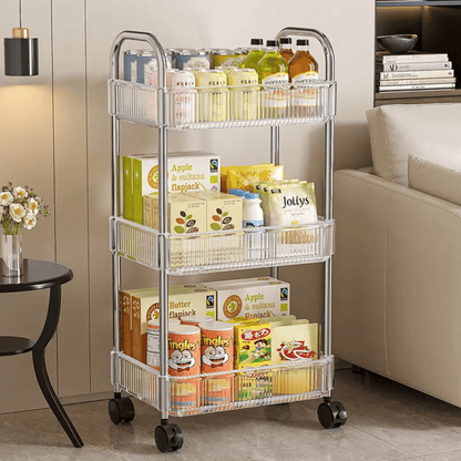 3-Tier Acrylic Storage Rack Small Clear Organizer Shelf 13" x 8.3" x 26" YYAC19 - with | Sold by Uncle Wiener's Wholesale