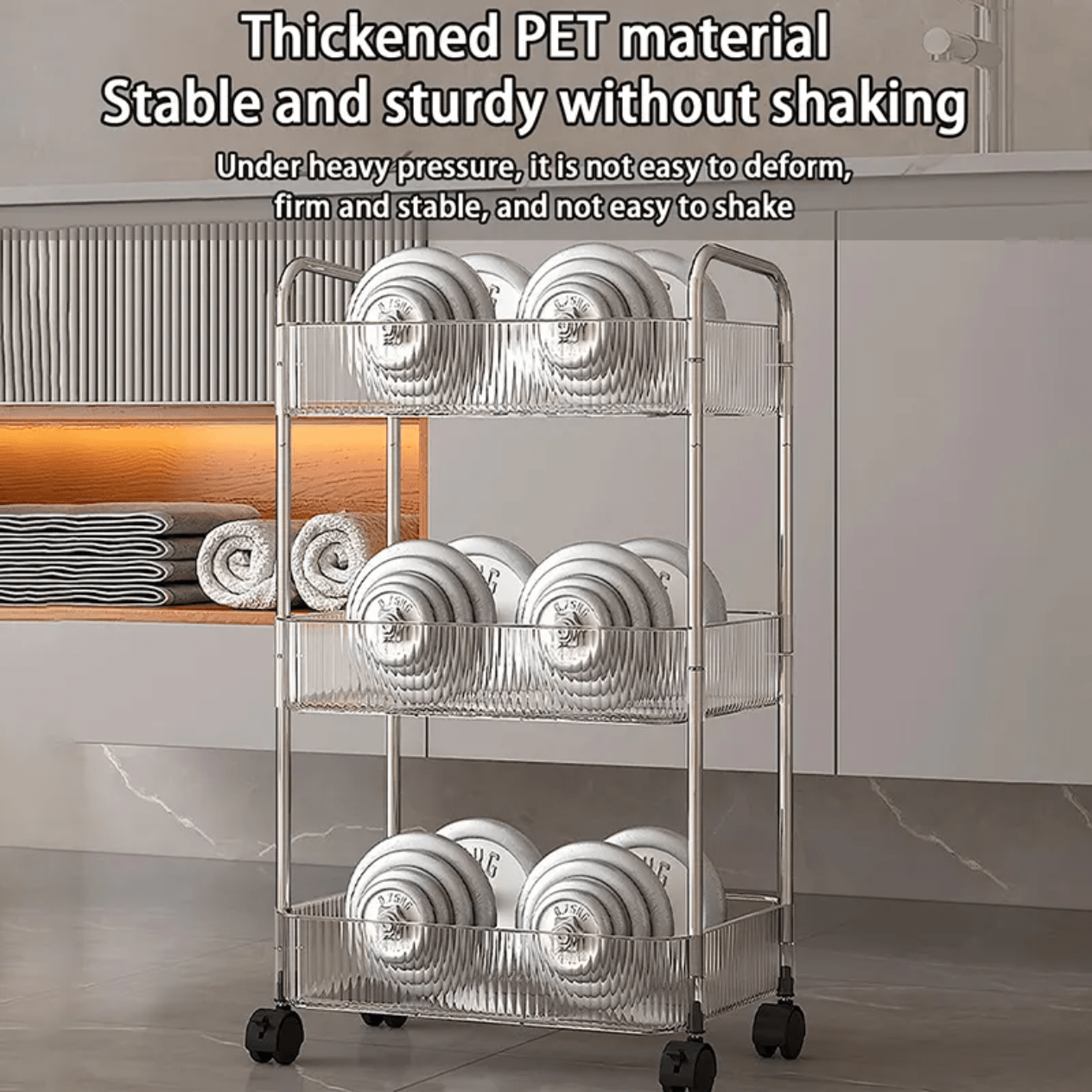 3-Tier Acrylic Storage Rack Small Clear Organizer Shelf 13" x 8.3" x 26" YYAC19 - with | Sold by Uncle Wiener's Wholesale