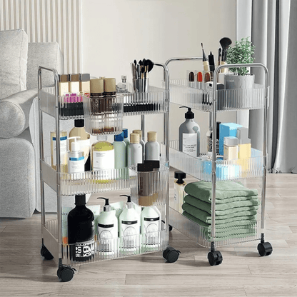 3-Tier Acrylic Storage Rack Small Clear Organizer Shelf 13" x 8.3" x 26" YYAC19 - with | Sold by Uncle Wiener's Wholesale