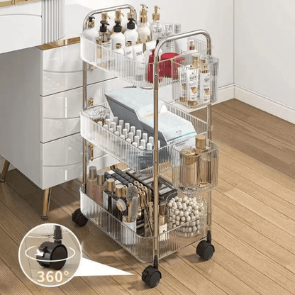 3-Tier Acrylic Storage Rack Small Clear Organizer Shelf 13" x 8.3" x 26" YYAC19 - with | Sold by Uncle Wiener's Wholesale