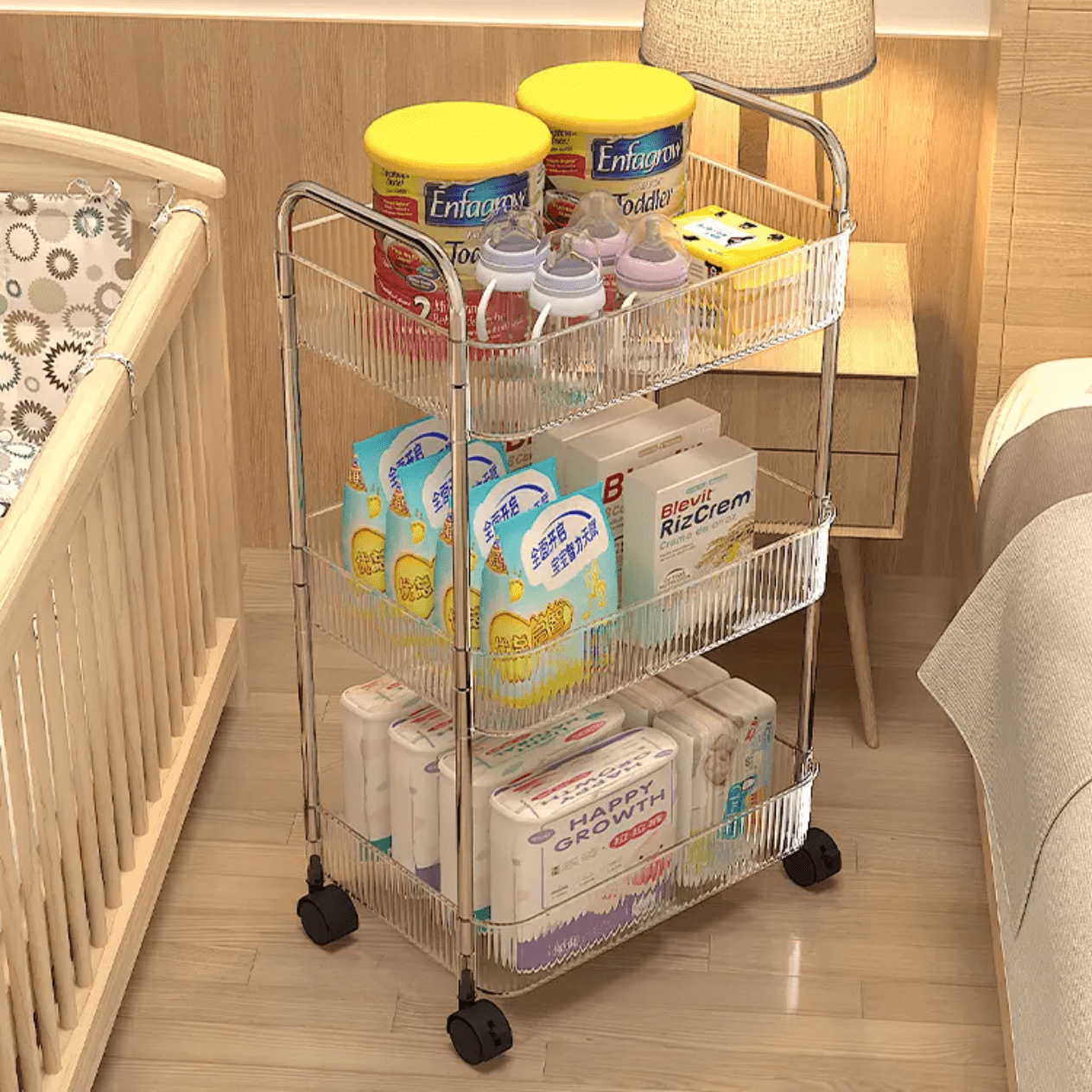 3-Tier Acrylic Storage Rack Small Clear Organizer Shelf 13" x 8.3" x 26" YYAC19 - with | Sold by Uncle Wiener's Wholesale