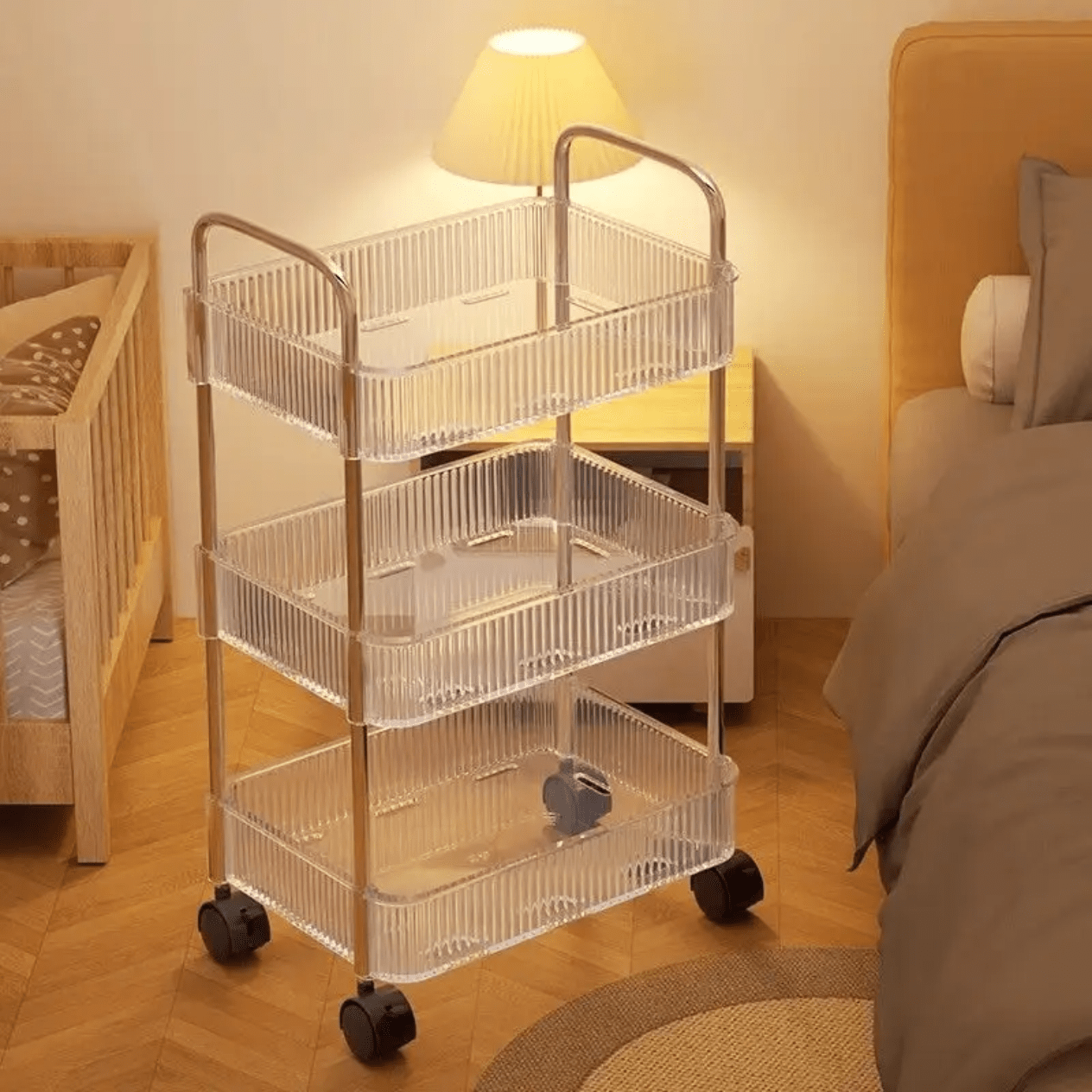 3-Tier Acrylic Storage Rack Small Clear Organizer Shelf 13" x 8.3" x 26" YYAC19 - with | Sold by Uncle Wiener's Wholesale