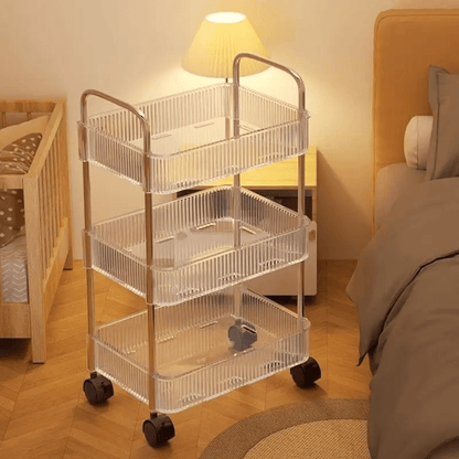 3-Tier Acrylic Storage Rack Small Clear Organizer Shelf 13" x 8.3" x 26" YYAC19 - with | Sold by Uncle Wiener's Wholesale