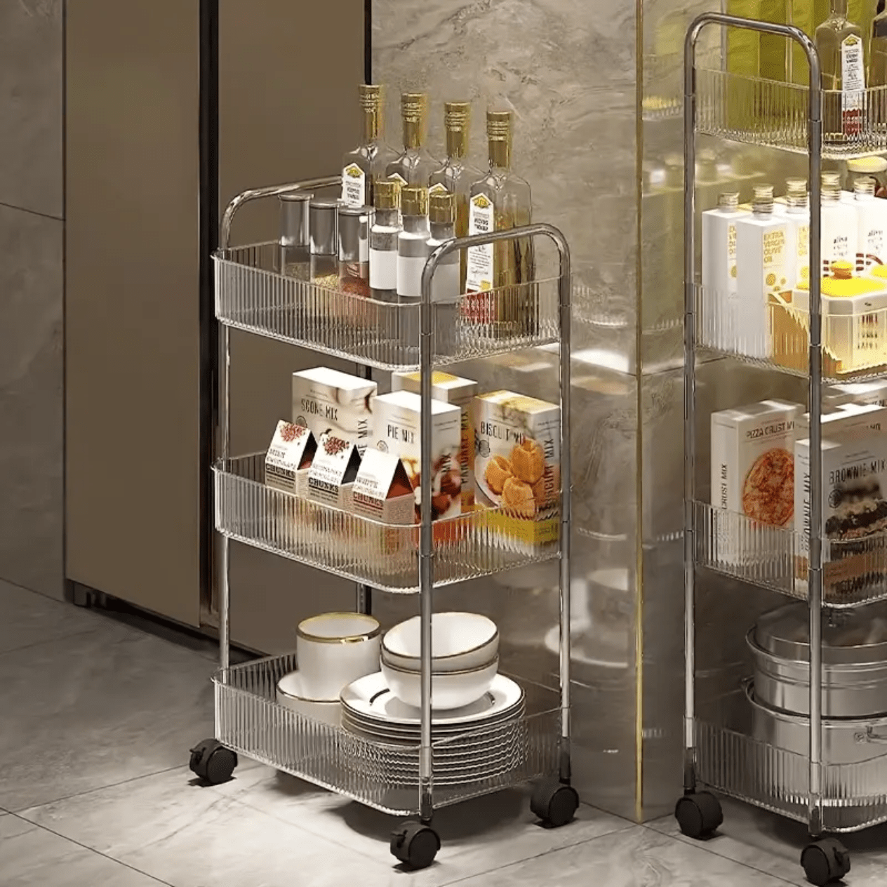3-Tier Acrylic Storage Rack Small Clear Organizer Shelf 13" x 8.3" x 26" YYAC19 - with | Sold by Uncle Wiener's Wholesale