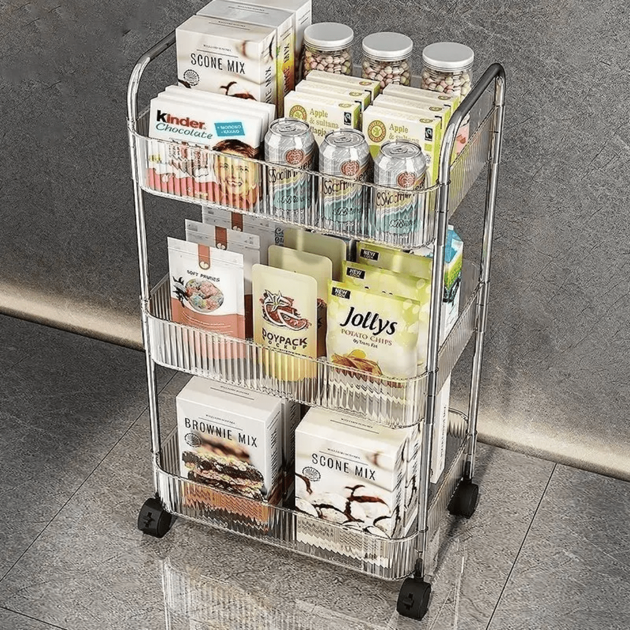3-Tier Acrylic Storage Rack Small Clear Organizer Shelf 13" x 8.3" x 26" YYAC19 - with | Sold by Uncle Wiener's Wholesale