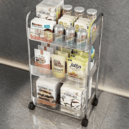 3-Tier Acrylic Storage Rack Small Clear Organizer Shelf 13" x 8.3" x 26" YYAC19 - with | Sold by Uncle Wiener's Wholesale