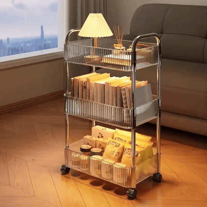 3-Tier Acrylic Storage Rack Small Clear Organizer Shelf 13" x 8.3" x 26" YYAC19 - with | Sold by Uncle Wiener's Wholesale