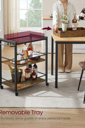 3 - Tier Kitchen Serving Utility Cart with Removable Tray – S1323 - with | Sold by Uncle Wiener's Wholesale