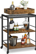 3 - Tier Kitchen Serving Utility Cart with Removable Tray – S1323 - with | Sold by Uncle Wiener's Wholesale