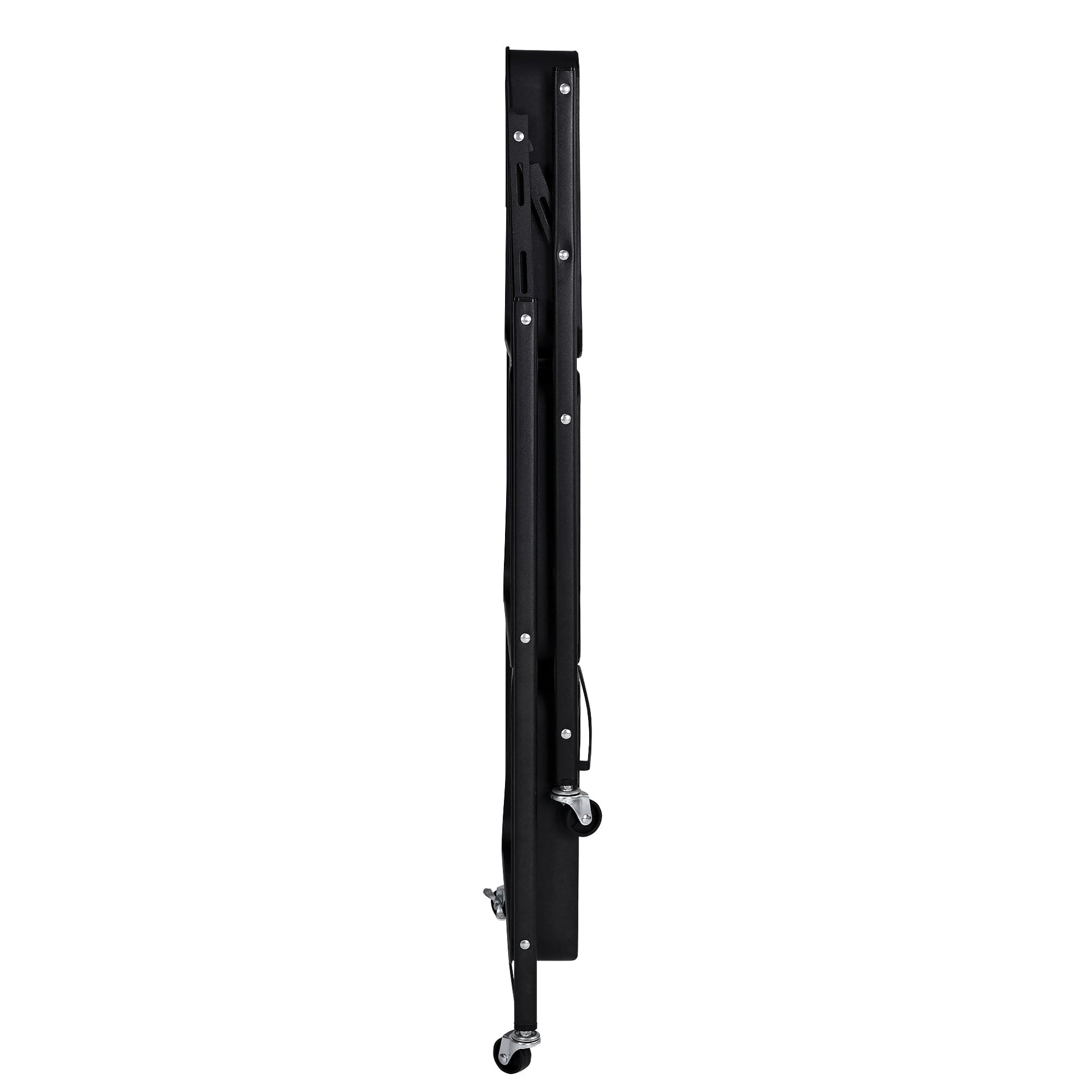 3-Tier Rolling Kitchen Storage Rack – Foldable Black Metal Shelf Organizer | SKU: AMMTR3 - Kitchen Appliances with | Sold by Uncle Wiener's Wholesale