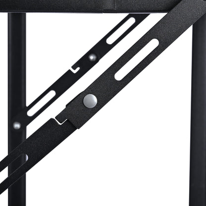 3-Tier Rolling Kitchen Storage Rack – Foldable Black Metal Shelf Organizer | SKU: AMMTR3 - Kitchen Appliances with | Sold by Uncle Wiener's Wholesale