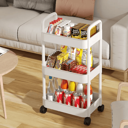 3-Tier Storage Rack Upgraded Slim Organizer Shelf 15" x 11" x 27.6" YYSR12 - with | Sold by Uncle Wiener's Wholesale